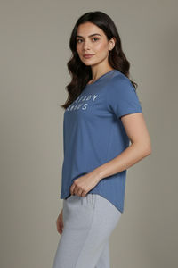 Zivame Knit Cotton Sleep Top - Blue Horizon — thumbnail 3